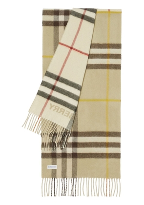 Burberry Contrast Check cashmere scarf - Neutrals