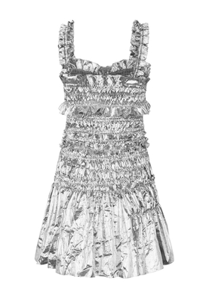 Cecilie Bahnsen mini smock metallic dress - Silver