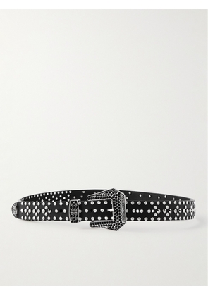 Givenchy - 3cm Crystal-Embellished Leather Belt - Men - Black - EU 90