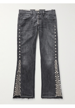 Gallery Dept. - LA Slim-Fit Flared Frayed Studded Jeans - Men - Gray - UK/US 30
