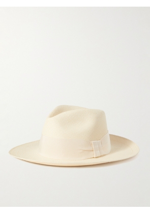 Frescobol Carioca - Rafael Grosgrain-Trimmed Straw Panama Hat - Men - White - 55