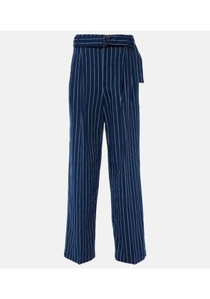 Polo Ralph Lauren Pinstriped linen and cotton straight pants