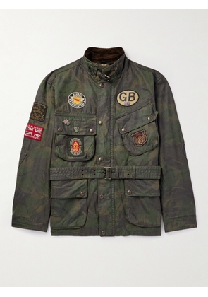 Polo Ralph Lauren - Belted Appliquéd Camouflage-Print Waxed-Cotton Field Jacket - Men - Green - S