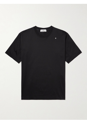 Stone Island - Stellina Logo-Embroidered Cotton-Jersey T-Shirt - Men - Black - S