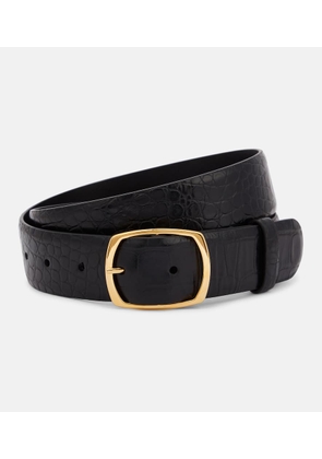 The Row Oval croc-effect leather belt
