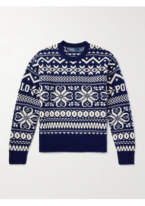 Polo Ralph Lauren - Fair Isle Wool-Blend Jacquard Sweater - Men - Blue - XS