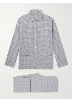 Anderson & Sheppard - Gingham Brushed Cotton-Twill Pyjama Set - Men - Gray - M