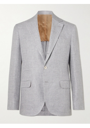 Brunello Cucinelli - Linen, Wool and Silk-Blend Twill Blazer - Men - Gray - IT 46