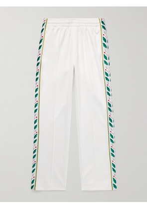 Casablanca - Laurel Straight-Leg Logo-Appliquéd Jersey Sweatpants - Men - White - S