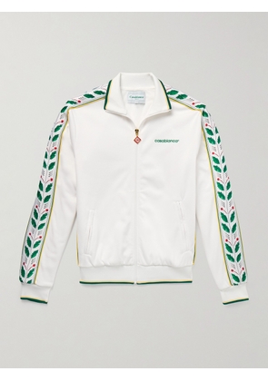 Casablanca - Laurel Logo-Embroidered Jersey Track Jacket - Men - White - S