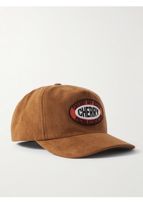 Cherry Los Angeles - Logo-Appliquéd Cotton-Velvet Trucker Cap - Men - Brown