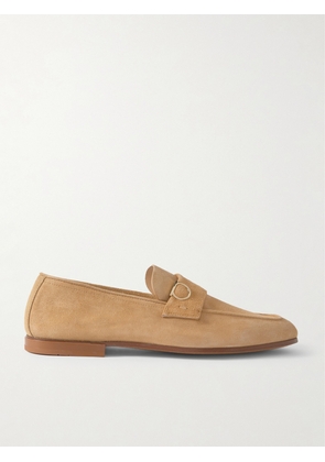 FERRAGAMO - Embellished Suede Loafers - Men - Brown - EU 40