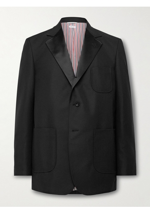 Thom Browne - Oversized Satin-Trimmed Wool and Mohair-Blend Blazer - Men - Black - 1