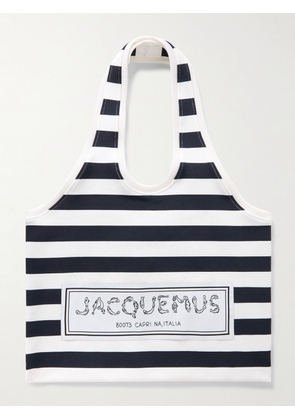 Jacquemus - Le Sac Marcel Logo-Appliquéd Striped Stretch-Knit Tote Bag - Men - Blue