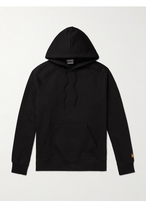 Carhartt WIP - Chase Logo-Embroidered Cotton-Blend Jersey Hoodie - Men - Black - S
