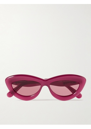 LOEWE - Curvy Cat-Eye Acetate Sunglasses - Men - Pink
