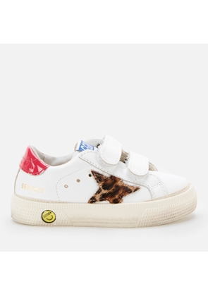 Golden Goose Toddlers' Leather Upper And Stripes Leopard Horsy Trainers - White/Beige Brown Leo/Fuxia - UK 7 Toddler