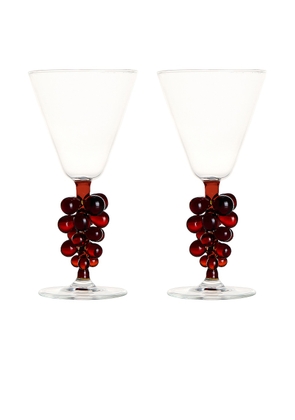 Maison Balzac Bordeaux Wine Glasses Set Of 2 in Clear & Amber - Red. Size all.