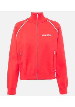 Miu Miu Logo fleece track jacket