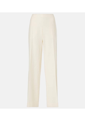 The Row Foulard wool, silk and linen straight pants