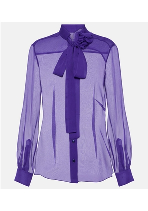 Dolce&Gabbana Tie-neck silk chiffon blouse