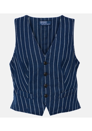 Polo Ralph Lauren Pinstriped linen and cotton vest