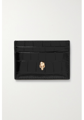 Alexander McQueen - Skull Croc-effect Leather Cardholder - Black - One size