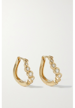 STONE AND STRAND - Bubbly Wave 14-karat Gold Diamond Hoop Earrings - One size
