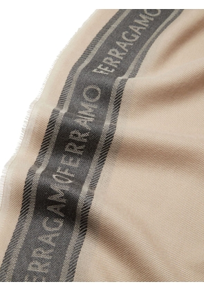 Ferragamo color-block logo-print scarf - Neutrals