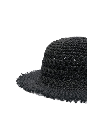 Ruslan Baginskiy embroidered-logo straw hat - Black