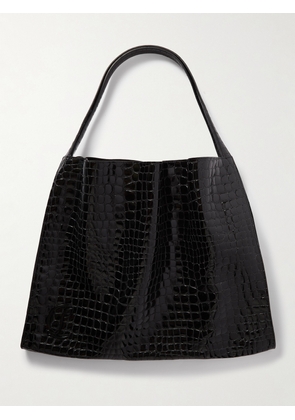 Christian Louboutin - Le 54 Croc-effect Patent-leather Tote - Black - One size