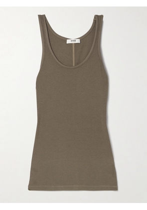 AGOLDE - Zane Ribbed Stretch-micro Modal And Supima Cotton-blend Tank - Brown - x small,small,medium,large,x large