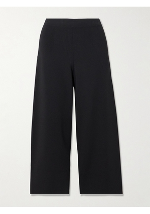 Max Mara - Leisure Grembo Cropped Ribbed-knit Wide-leg Pants - Black - x small,small,medium,large,x large