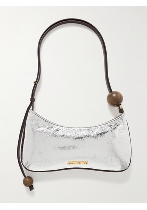 Jacquemus - Le Bisou Perle Embellished Metallic Crinkled-leather Shoulder Bag - Silver - One size
