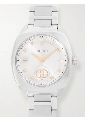 Gucci - Gucci Interlocking 29mm Rose Gold-plated Stainless Steel And Diamond Watch - Silver - One size