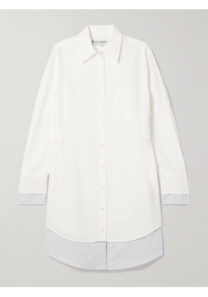 JW Anderson - Layered Cotton Midi Shirt Dress - White - UK 8,UK 10,UK 14