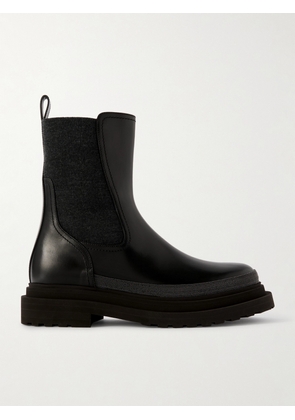 Brunello Cucinelli - Bead-embellished Leather Chelsea Boots - Black - IT36,IT37,IT37.5,IT38,IT38.5,IT39,IT39.5,IT40,IT41