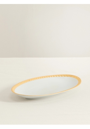 L'Objet - Neptune Small Gold-plated Porcelain Platter - White - One size