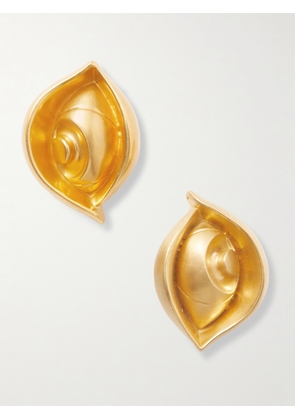 SCHIAPARELLI - Oeil Statue Gold-tone Earrings - One size