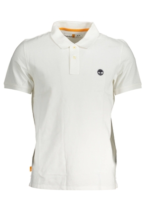 Elegant White Cotton Polo Shirt - XL