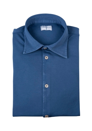 Fedeli Teorema Shirt In Cobalt Blue Cotton Piqué
