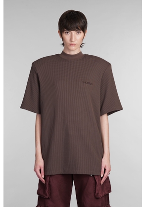 The Attico Kilie T-Shirt In Brown Polyamide
