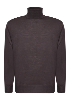 Canali Brown Wool Turtleneck Sweater