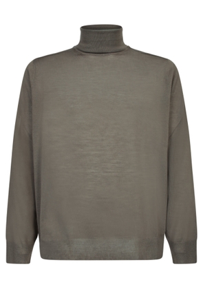 Canali Turtleneck Sweater In Taupe Wool