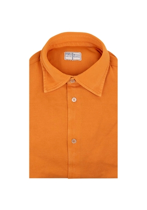 Fedeli Orange Classic Shirt In Light Piquet