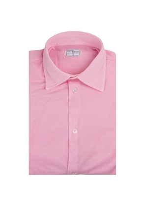 Fedeli Pink Classic Shirt In Light Piquet