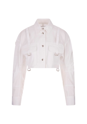Off-White White Cargo Cropped Cotton Shirt