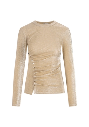 Paco Rabanne Long-Sleeved Top In Gold Lurex