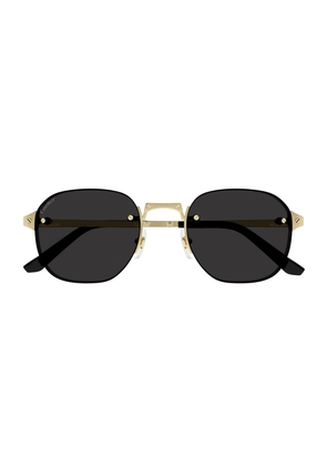 Cartier Eyewear Ct0459S Santos De Cartier 001 Gold Sunglasses