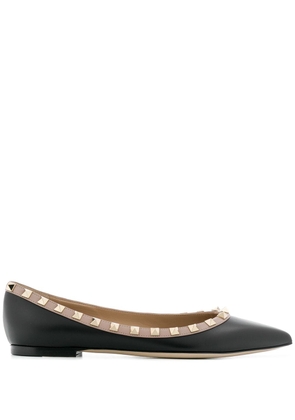 Valentino Garavani Rockstud-embellished ballerina shoes - Black